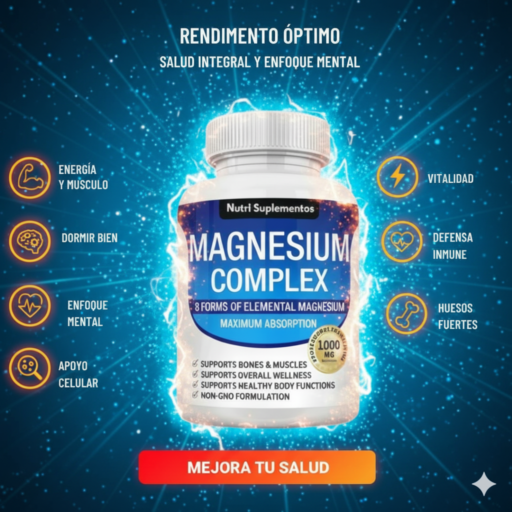 Magnesio 8 en 1 🌿 — Energía, calma y bienestar desde adentro